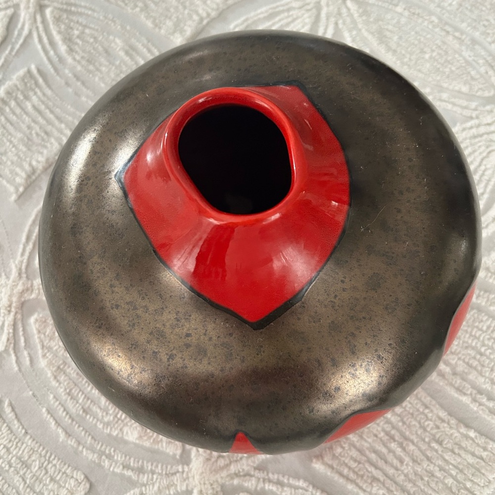 Haeger like new red and copper drip vase - Picture 5 of 6